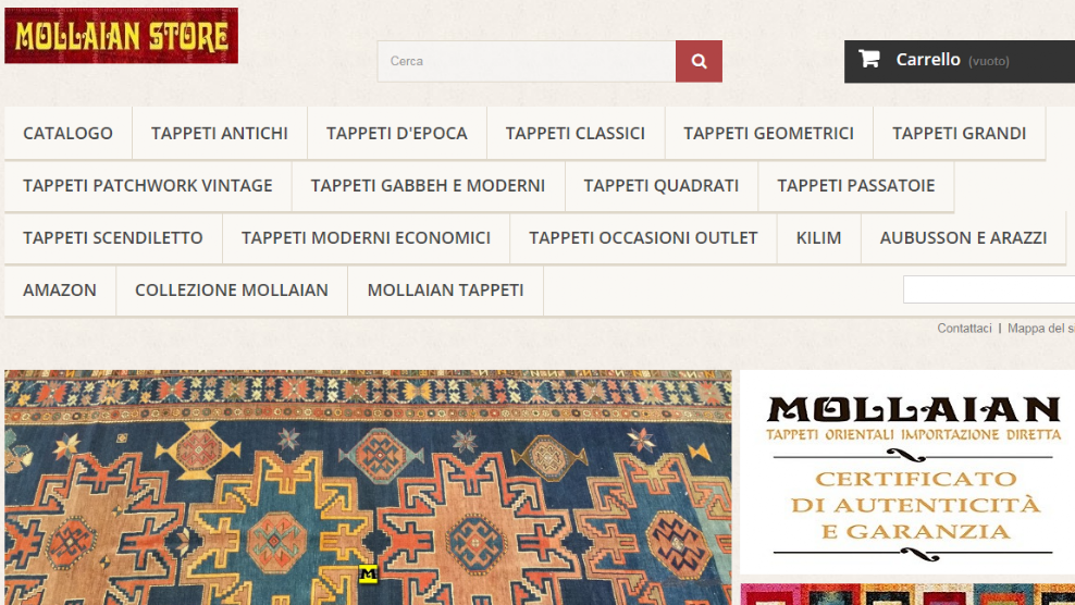 sito e-shop mollaian tappeti 